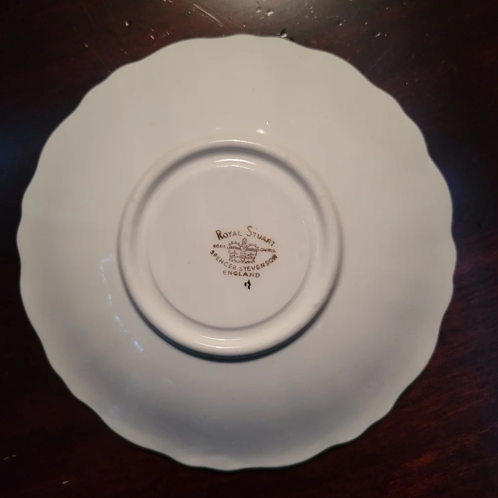 Vintage Royal Stuart Saucer Rose Bouquet Spencer Stevenson Bone China